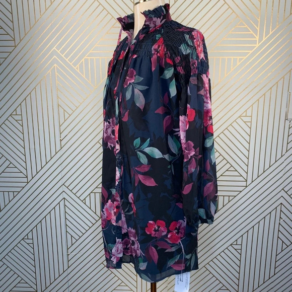 Yumi Kim Astoria Mock Neck Dress in Rialto Floral Button Up Chic Size XS - Picture 5 of 8